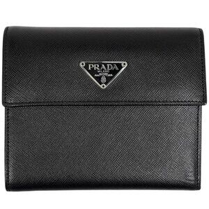 Prada Trifold Wallet Saffiano Leather Nero